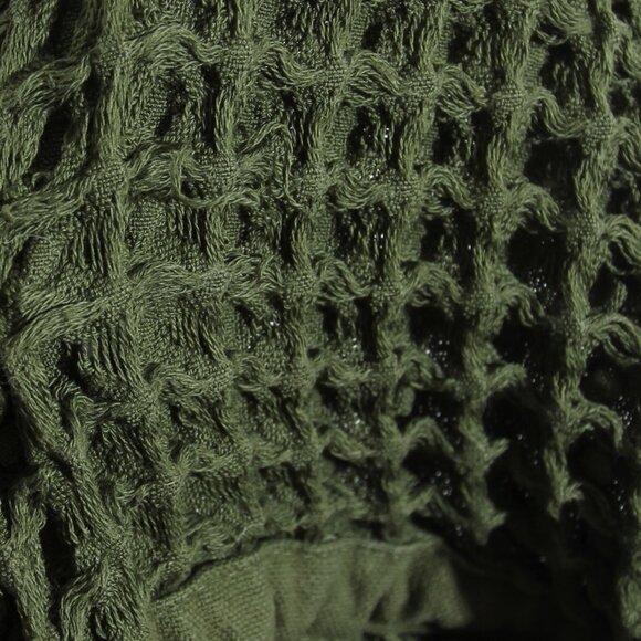 Onsen Supima Cotton Waffle Bath Robe Forest Green Unisex Hooded Size Medium - Picture 10 of 13